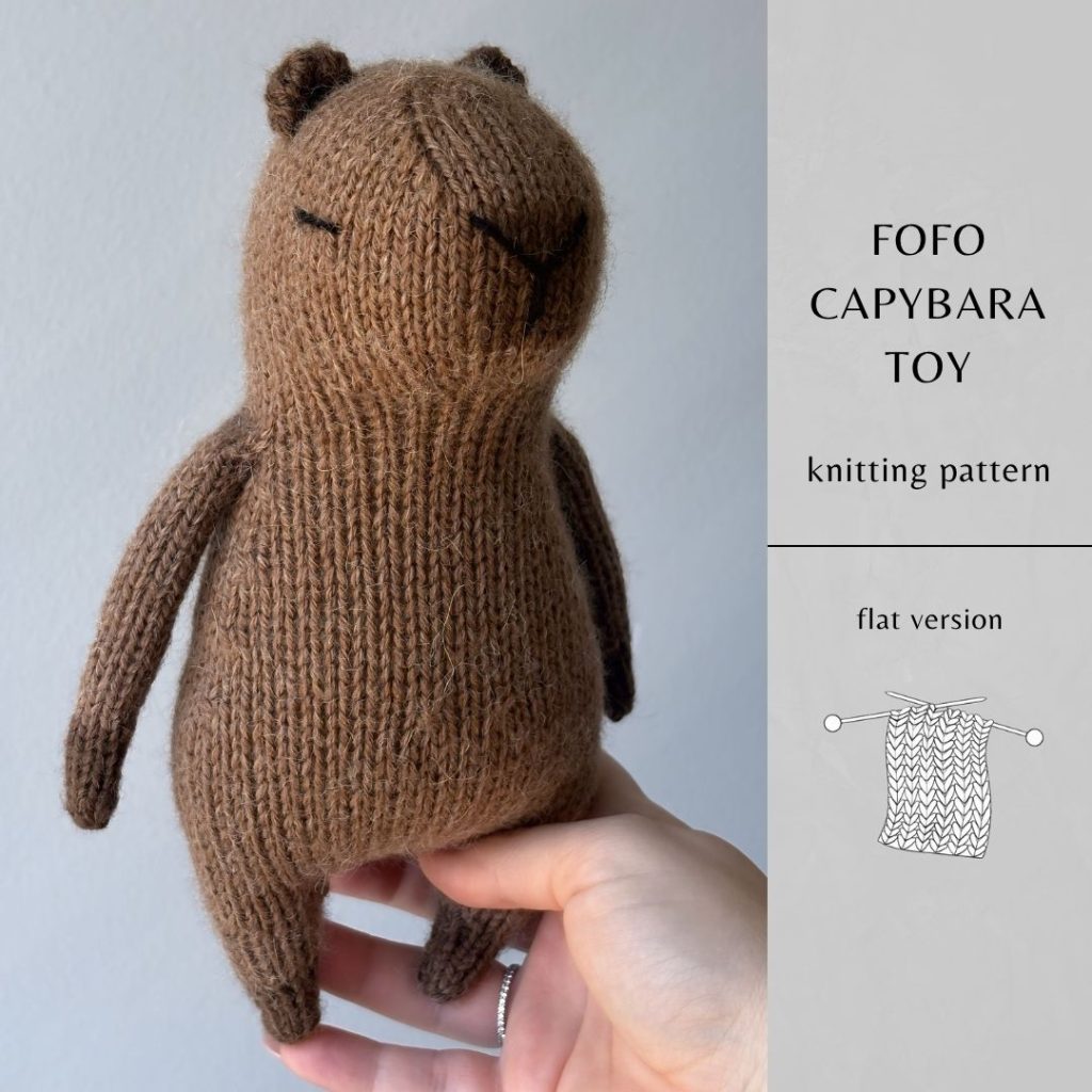 Fofo Capybara Toy Knitting Pattern FLAT Version | Instant Download PDF