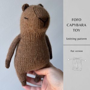 Fofo Capybara Toy Knitting Pattern FLAT Version | Instant Download PDF