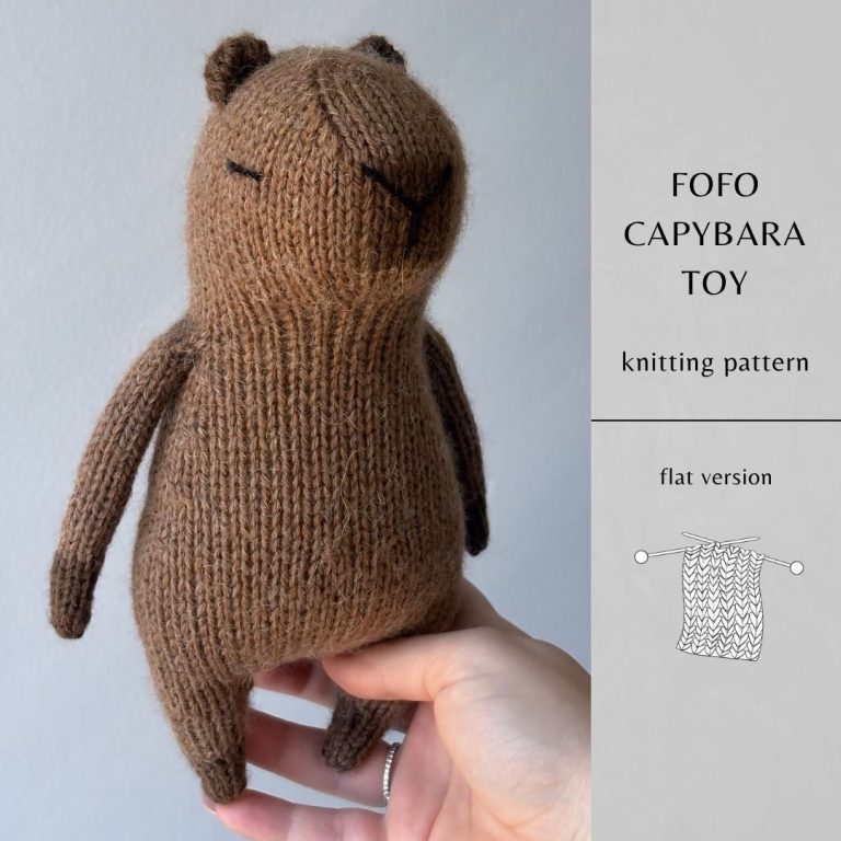 Fofo Capybara Toy Knitting Pattern FLAT Version | Instant Download PDF