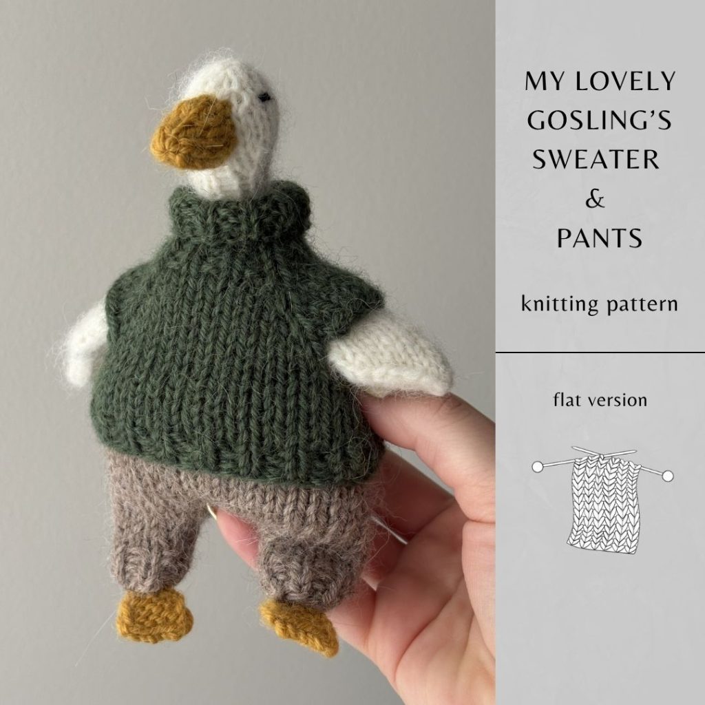 My Lovely Gosling's Sweater & Pants Knitting Pattern FLAT Version | Instant Download PDF