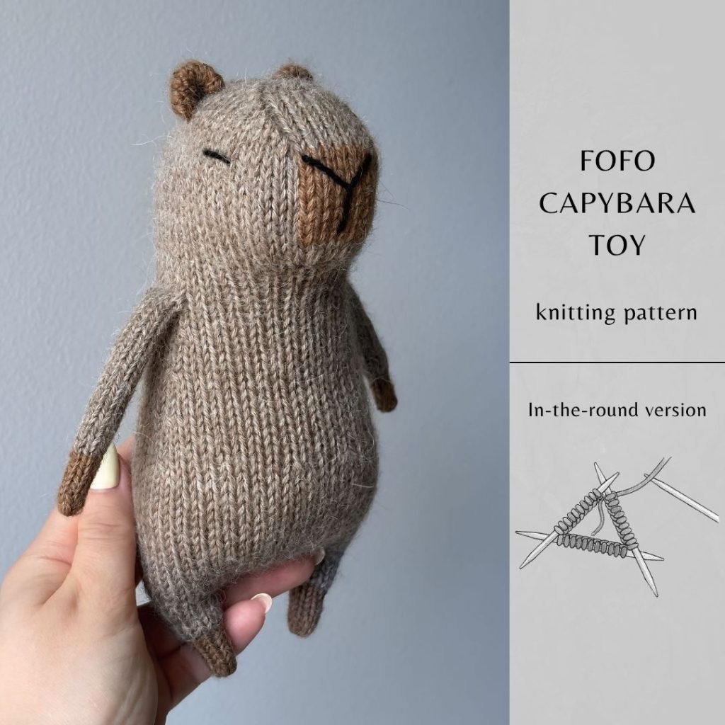 Fofo Capybara Toy Knitting Pattern ROUND Version | Instant Download PDF