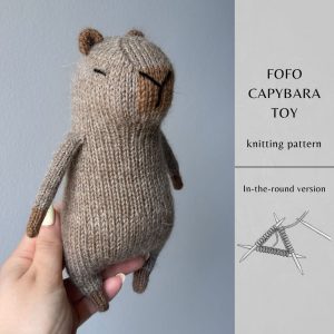 Fofo Capybara Toy Knitting Pattern ROUND Version | Instant Download PDF