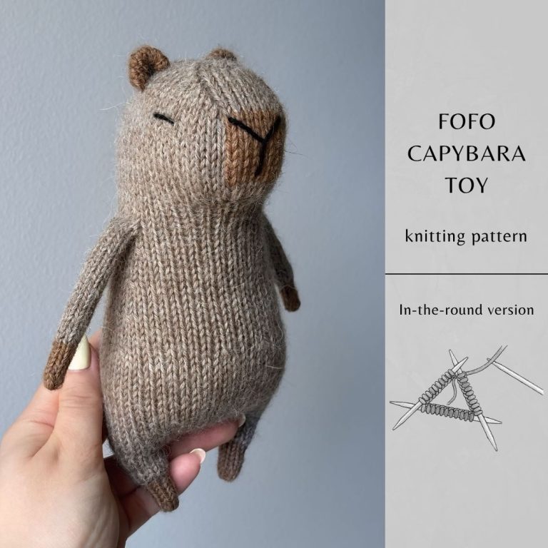Fofo Capybara Toy Knitting Pattern ROUND Version | Instant Download PDF