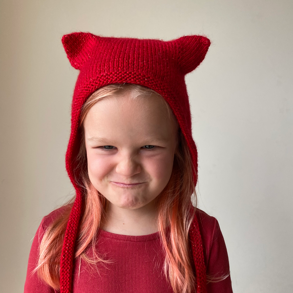 hat knitted flat