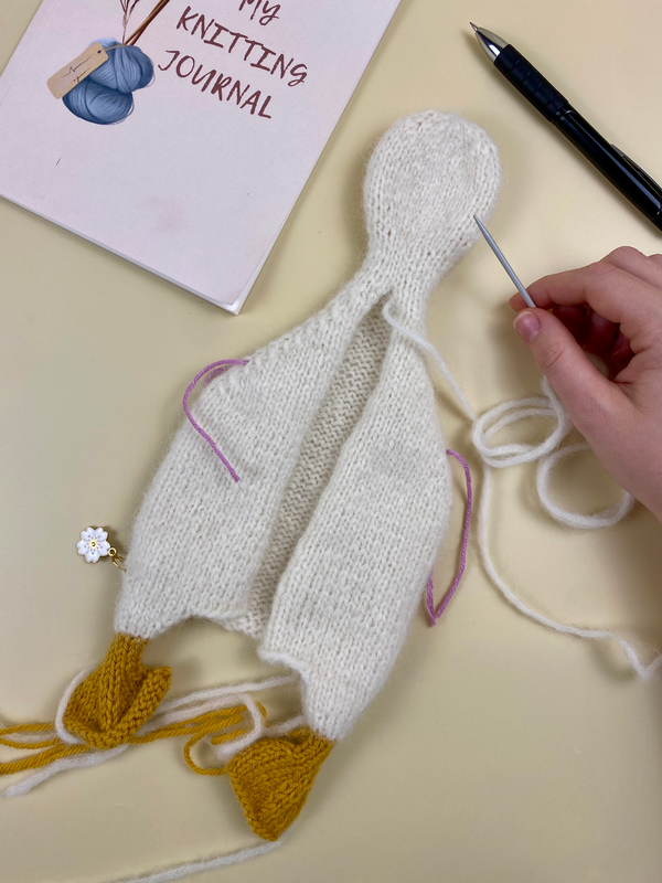 goose toy knitted flat