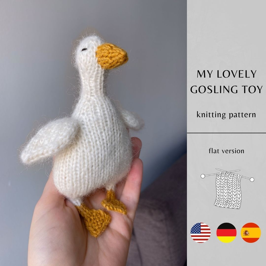 My Lovely Gosling Knitting Pattern FLAT Version | Instant Download PDF