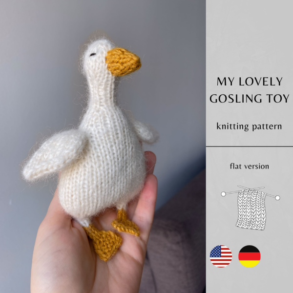 My Lovely Gosling Flat Knitting Pattern | Instant Download PDF