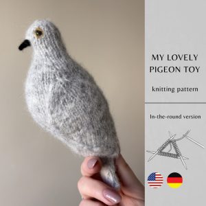 My Lovely Pigeon Toy knitting pattern IN-THE-ROUND Version | Instant Download PDF