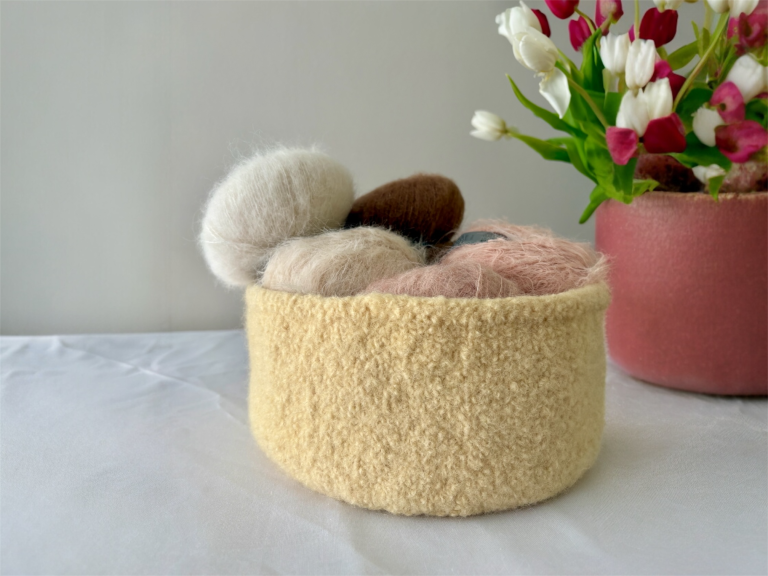 Simple Felted Basket Free Knitting Pattern