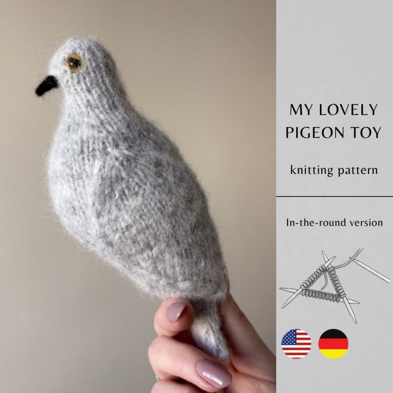 My Lovely Pigeon Toy knitting pattern IN-THE-ROUND Version | Instant Download PDF
