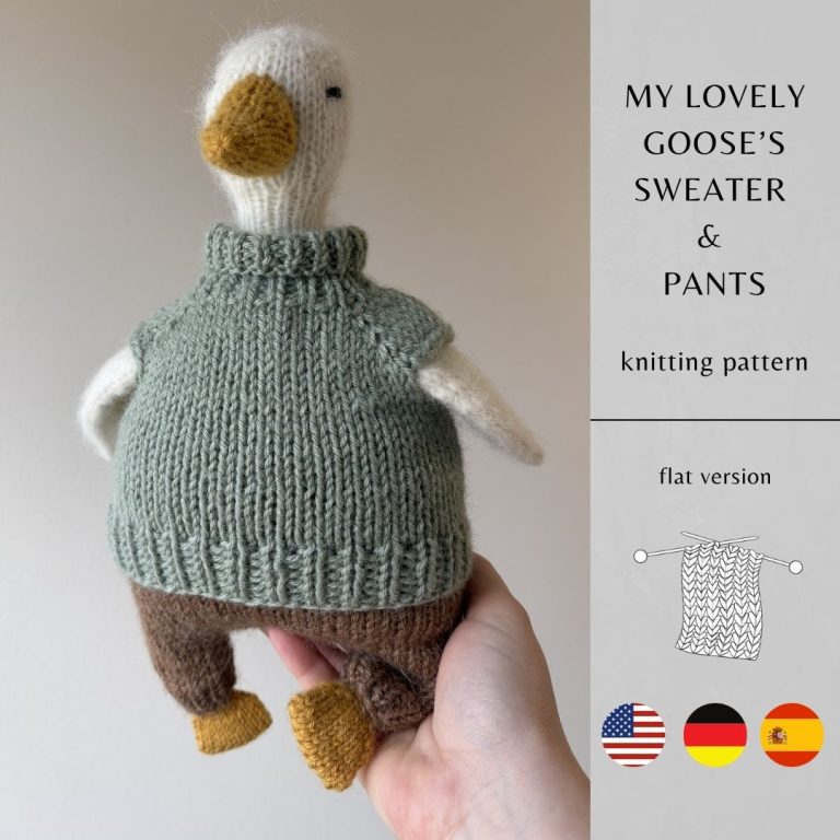 My Lovely Goose's Sweater & Pants Knitting Pattern FLAT Version | Instant Download PDF
