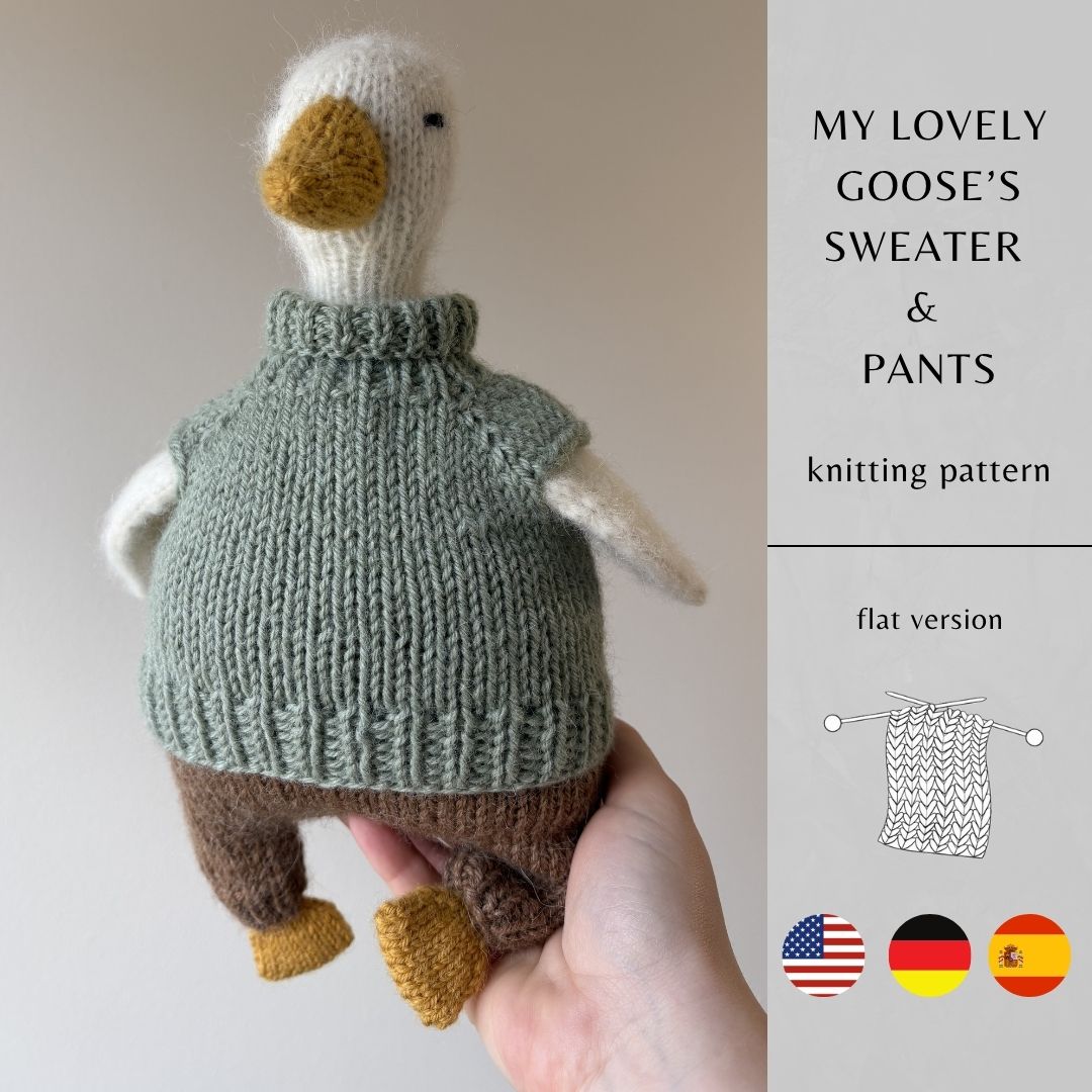 My Lovely Goose's Sweater & Pants Knitting Pattern FLAT Version | Instant Download PDF