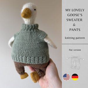 My Lovely Goose's Sweater & Pants Knitting Pattern Flat Version | Instant Download PDF