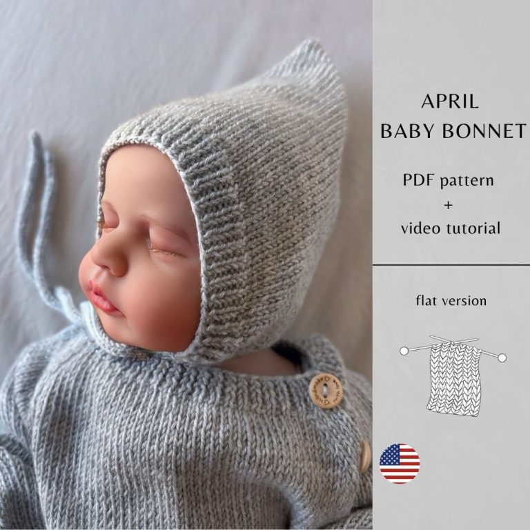 April Bonnet Knitting Pattern | Instant Download PDF