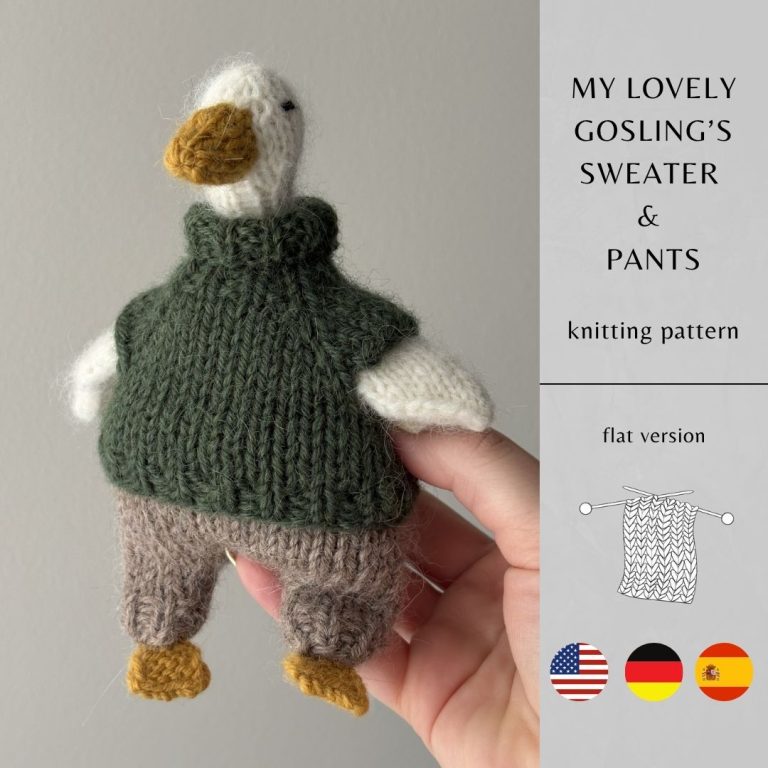 My Lovely Gosling's Sweater & Pants Knitting Pattern FLAT Version | Instant Download PDF