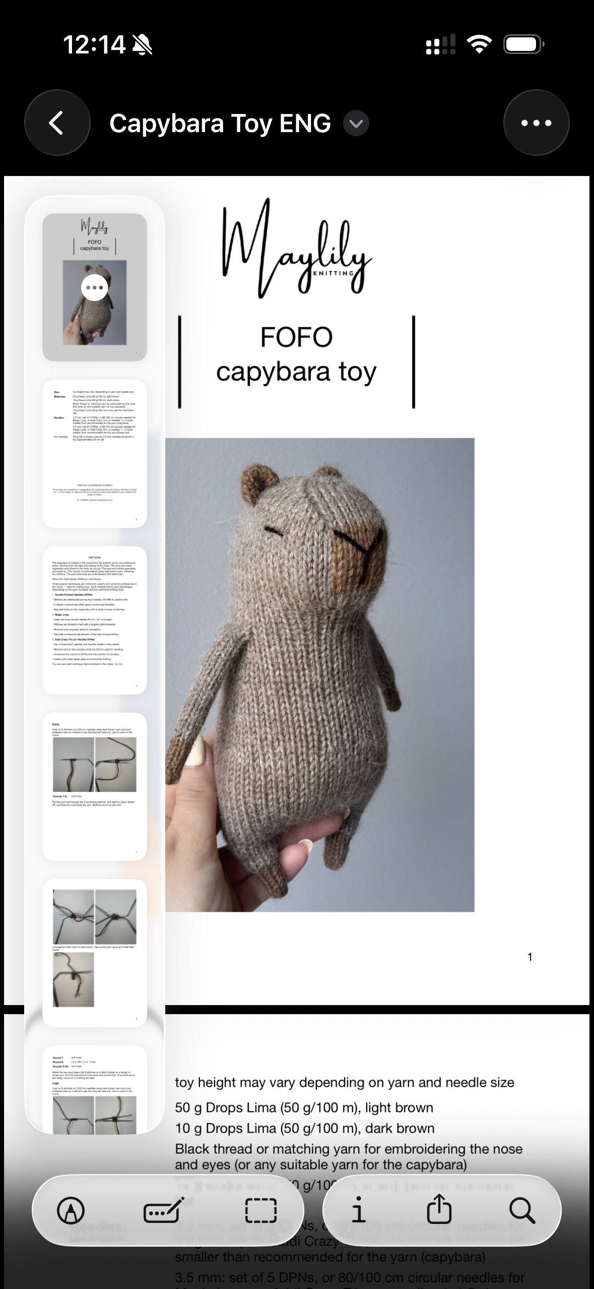 Fofo Capybara Toy Knitting Pattern | Instant Download PDF - Image 8