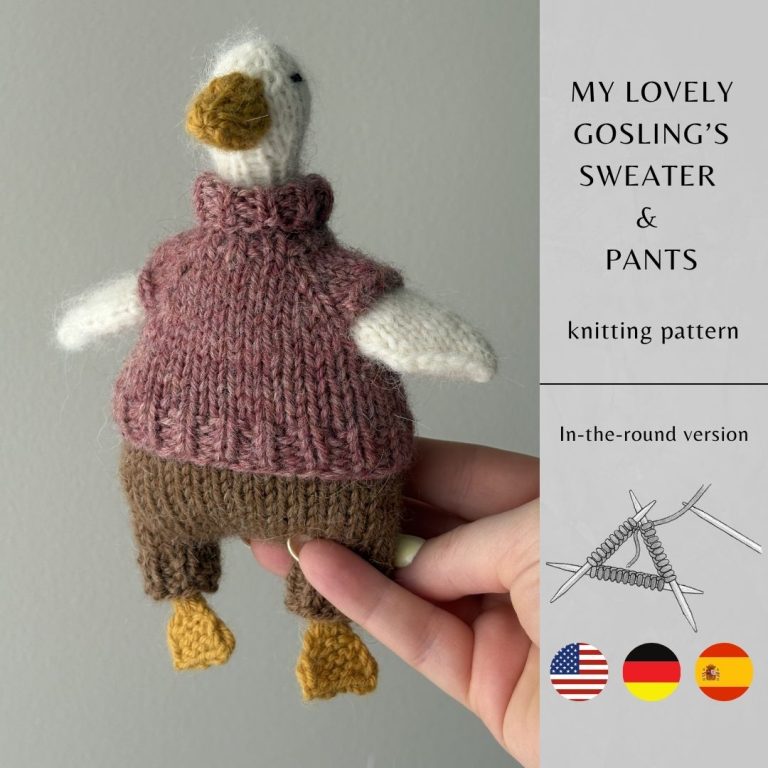 My Lovely Gosling's Sweater & Pants Knitting Pattern ROUND Version | Instant Download PDF