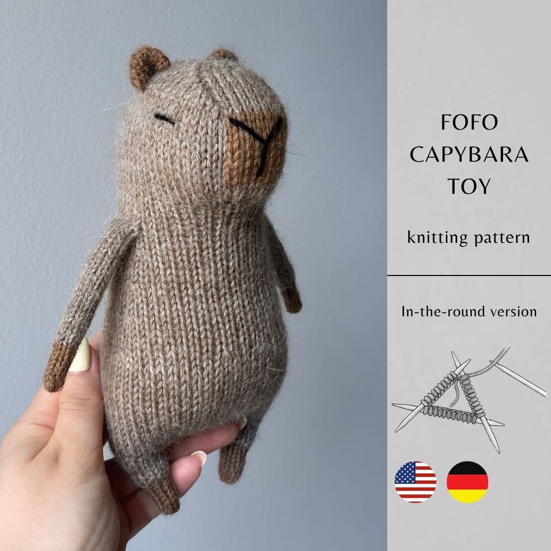 Fofo Capybara Toy Knitting Pattern | Instant Download PDF