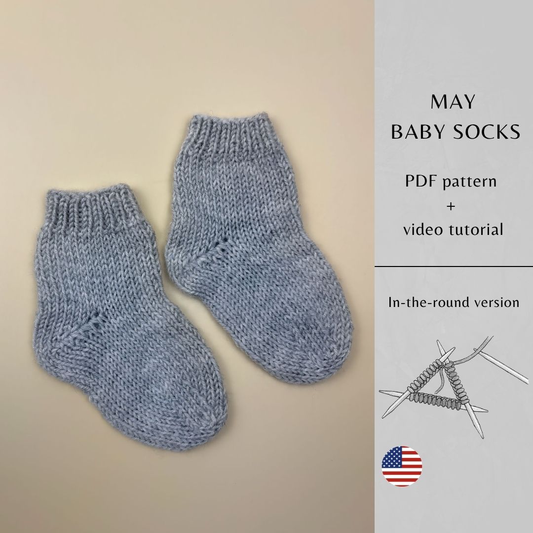 May Baby Socks Knitting Pattern | Instant Download PDF