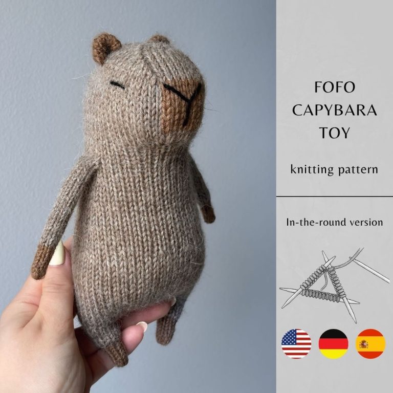 Fofo Capybara Toy Knitting Pattern | Instant Download PDF