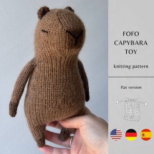 Fofo Capybara Toy Knitting Pattern FLAT Version | Instant Download PDF