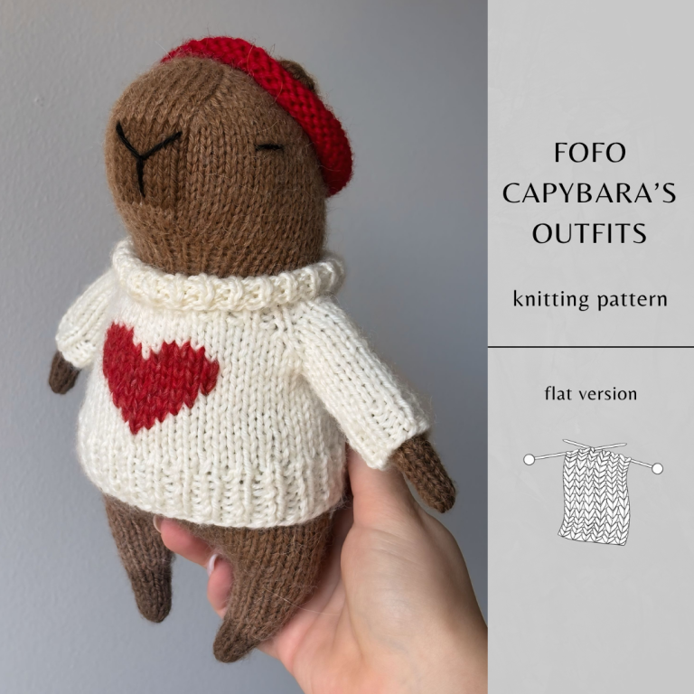 Fofo Capybara’s Outfits Knitting Pattern FLAT Version | Instant Download PDF