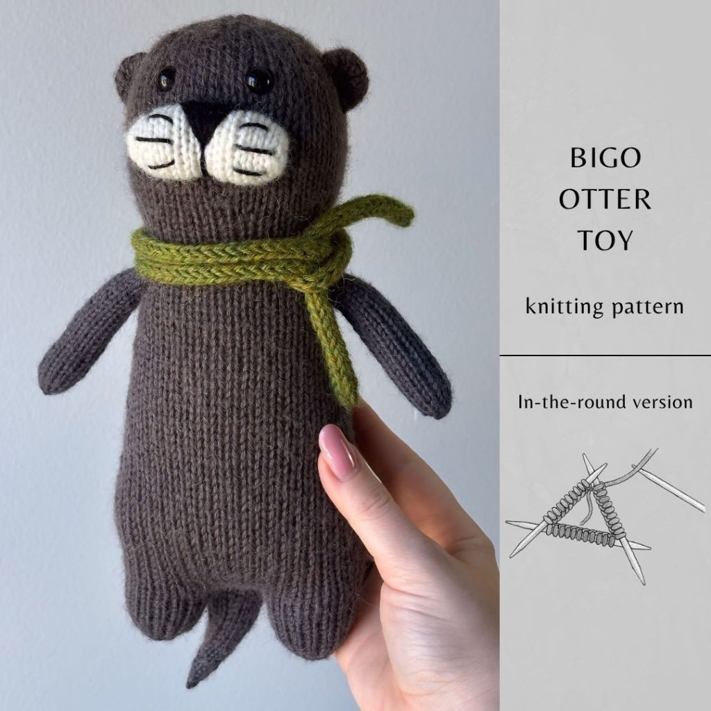 Bigo Otter Toy Knitting Pattern ROUND Version | Instant Download PDF