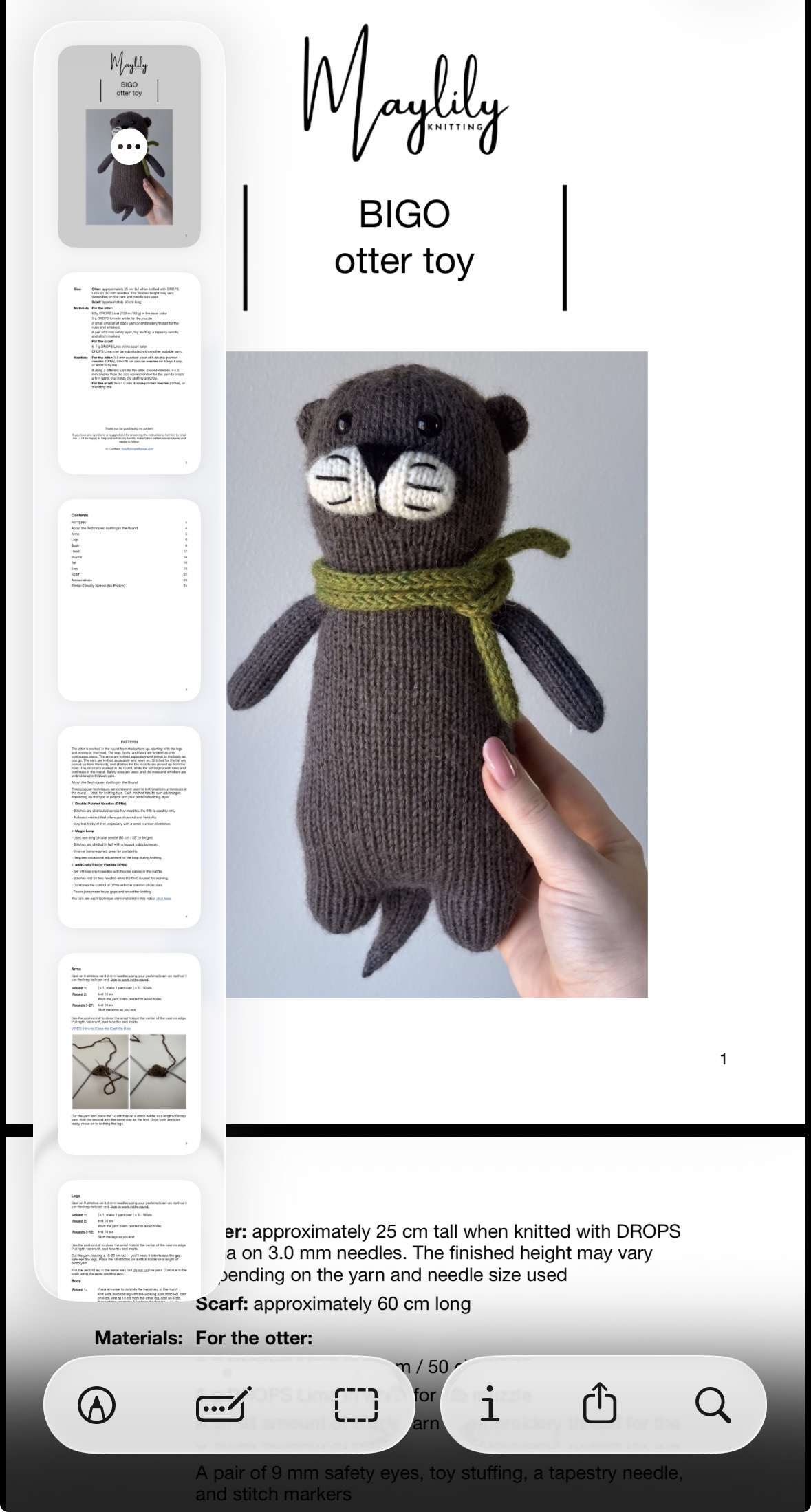 Bigo Otter Toy Knitting Pattern ROUND Version | Instant Download PDF - Image 8